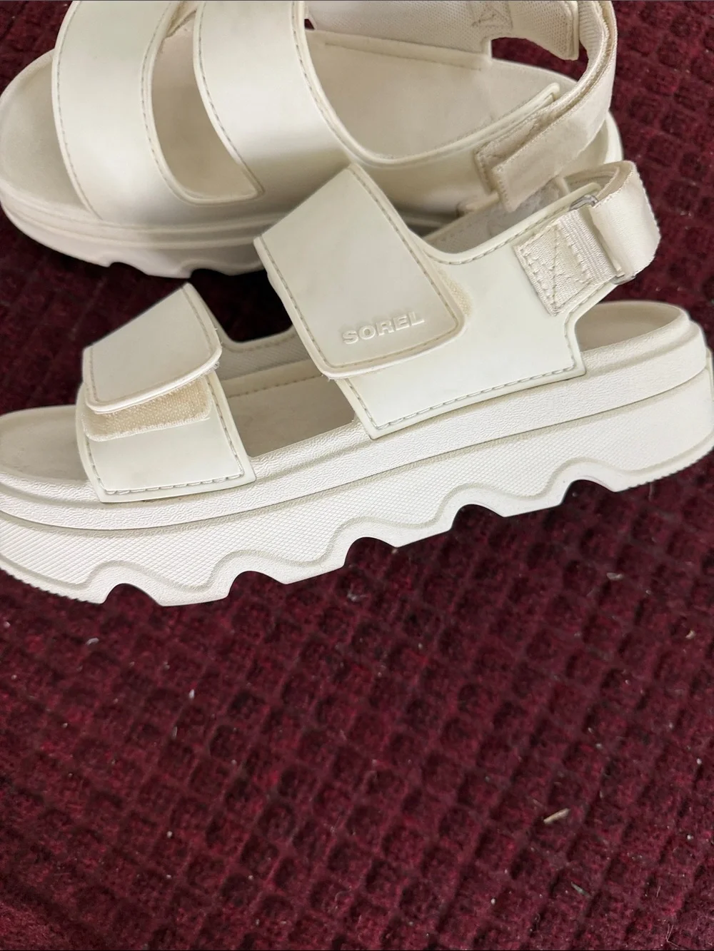 Sorel Women’s Off-White Velcro Platform Sandals